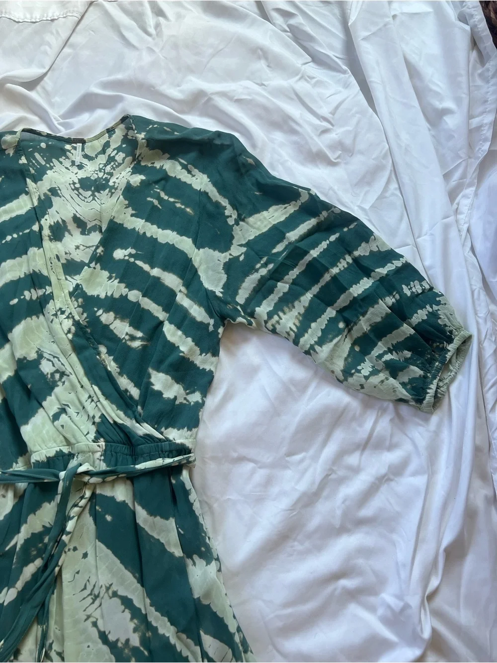 Young Fabulous & Broke Teal and Mint Tie-Dye Wrap Maxi Dress